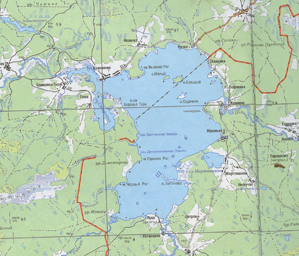 Карта глубин озера Велье - информация для любителей рыбалки